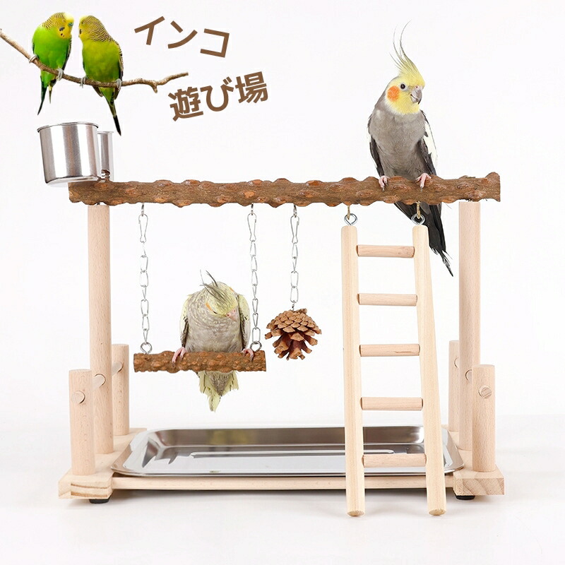 ことりのおおきなあそびば ミラー付き 文鳥 インコ バードアスレチック