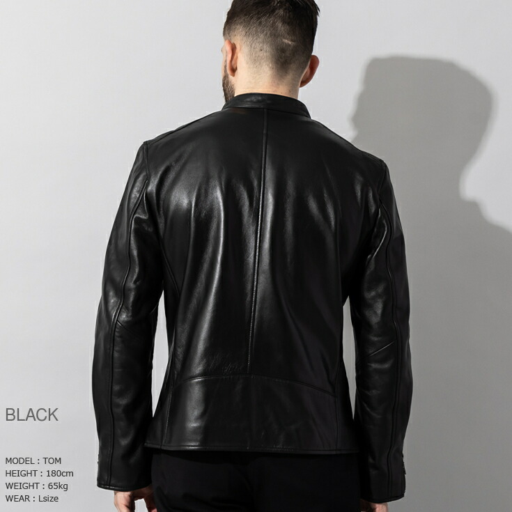 Liugoo Leathers レザージャケット 馬革 シングル ライダース 黒