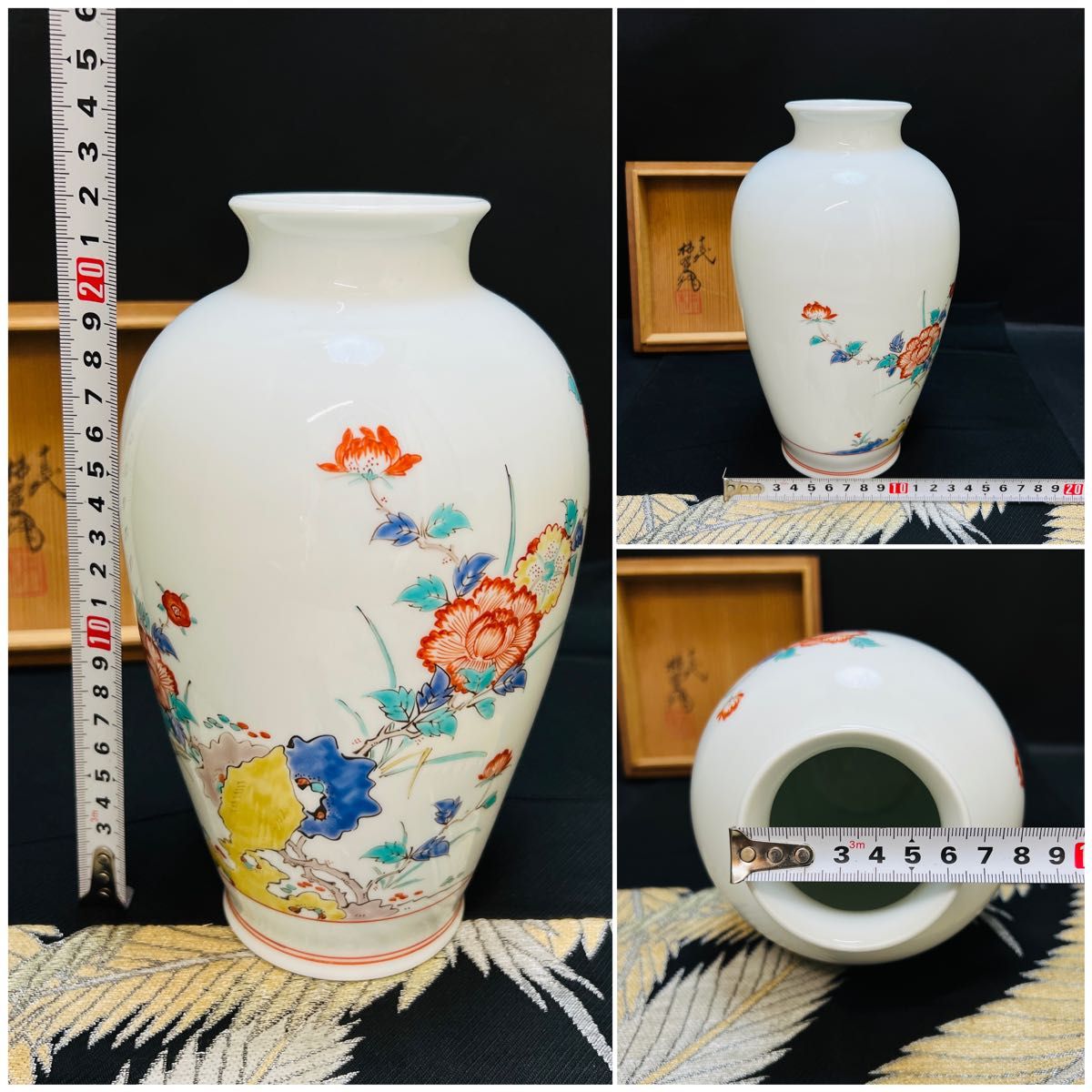 83】◉人間国宝・酒井田柿右衛門先生 赤絵花瓶 桐箱◉ 83】