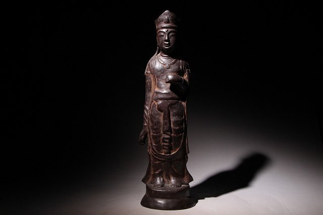 ☆梅☆彫刻家・佐々木大樹造 観音菩薩像 ブロンズ像 高さ約