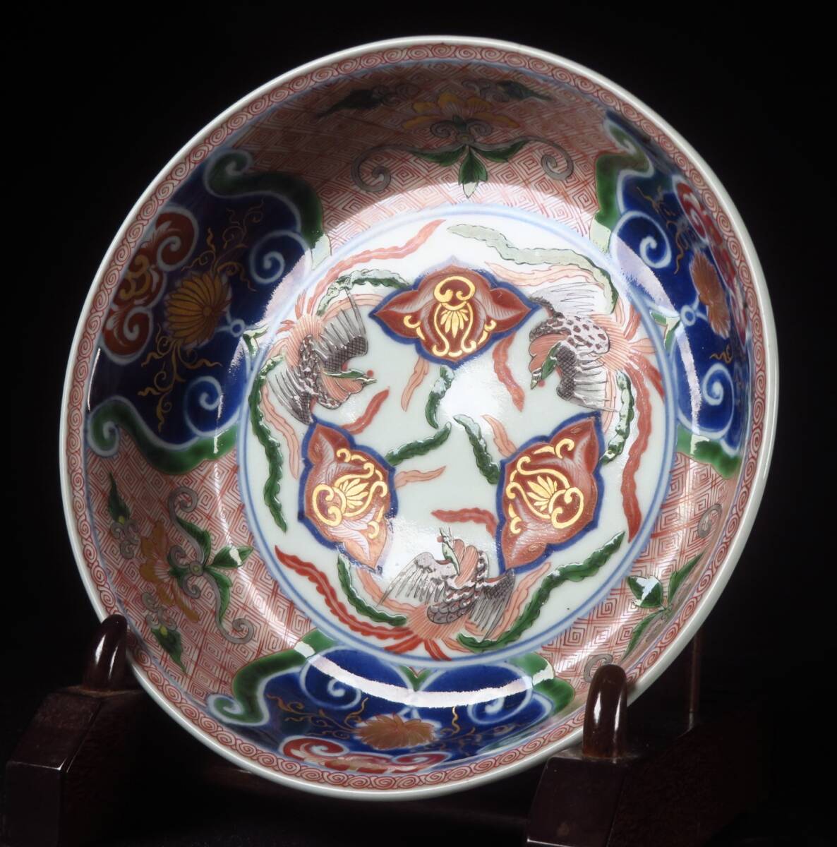 SAKURAYA希少 図録同手品古伊万里 色絵鳳凰文鉢細密絵付 箱