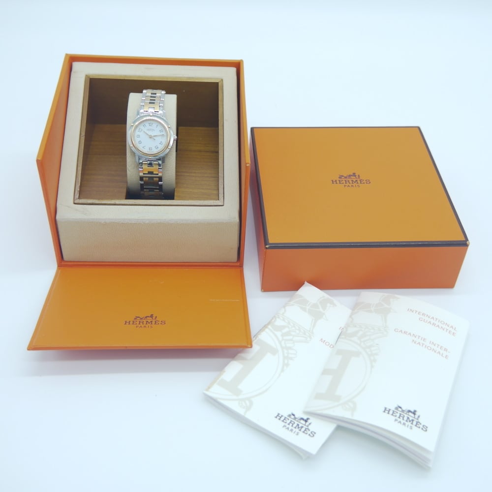 希少HERMES エルメス クリッパーレディース腕時計シルバー