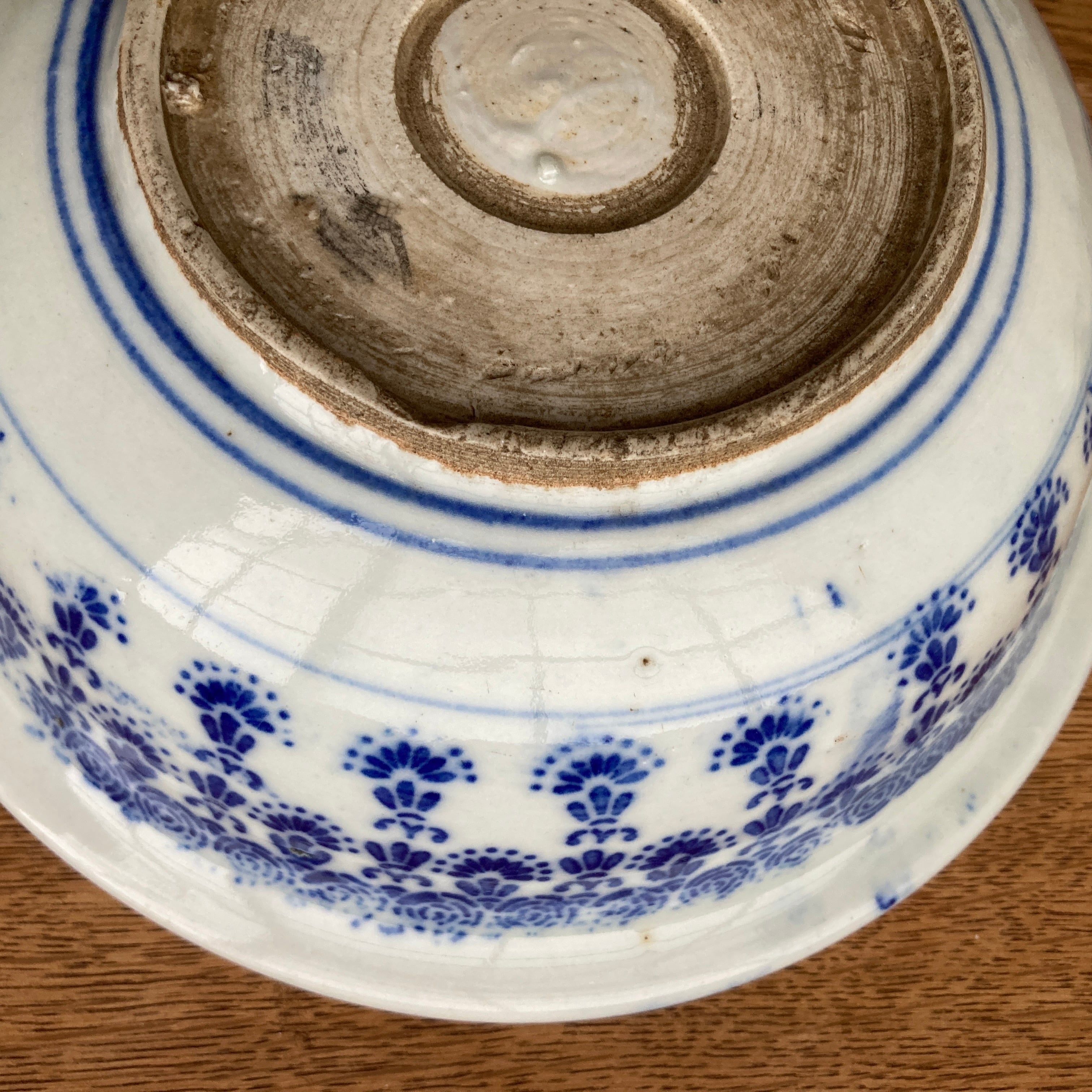 大鉢□古い唐物染付大鉢 菓子器 置物 オブジェ 古玩 唐物 時代物 骨董