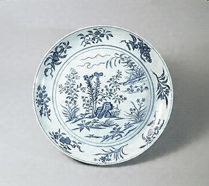 青花花卉文盤 文化遺産オンライン