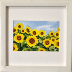 雪原の朝焼け01」透明水彩画 原画 風景画 額縁付 F6サイズ 絵画 Oni