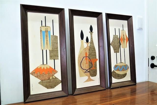 1950-60's ミッドセンチュリーモダン ウォールデコset - アンティーク