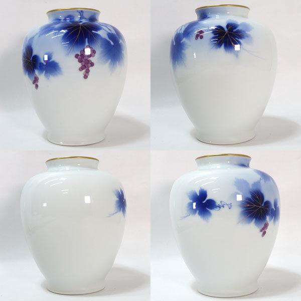 深川製磁 花器深川製磁/金彩染葡萄絵 花瓶 ギフト 中古 : ARCHERY