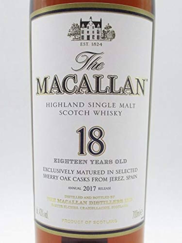 Amazon.co.jp: [旧ボトル] ザ・マッカラン 18年 シェリーオーク 2017