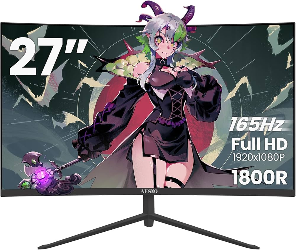 Amazon.co.jp: AESNO ゲーミングモニター 27インチ 湾曲 モニター