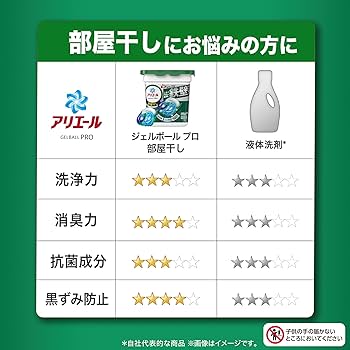 Amazon | アリエール 洗濯洗剤 ジェルボールプロ 部屋干し用 詰め替え