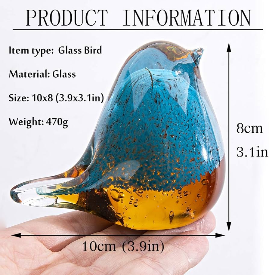 Amazon.co.jp: QFkris 4インチ 吹きガラス 鳥 置物 コレクション用