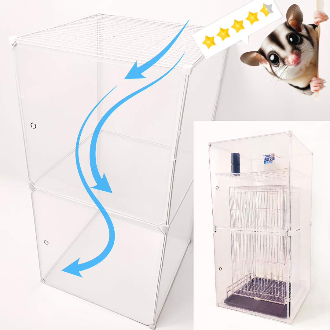 オールシーズンOK！モモンガケージの臭い,ゴミの飛び散り防止！温度