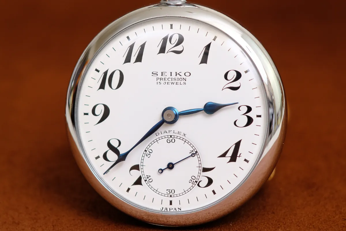 SEIKO PRECISION 15石 青焼き針 19セイコー 懐中時計 鉄道時計【売約済】