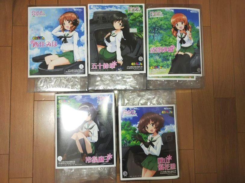 未組立 キャラグミン　あんこうチーム　五体セット　ガールズ&パンツァー PD49 あんこうチームフィギュア5体セット(パンツァージャケット版)塗装