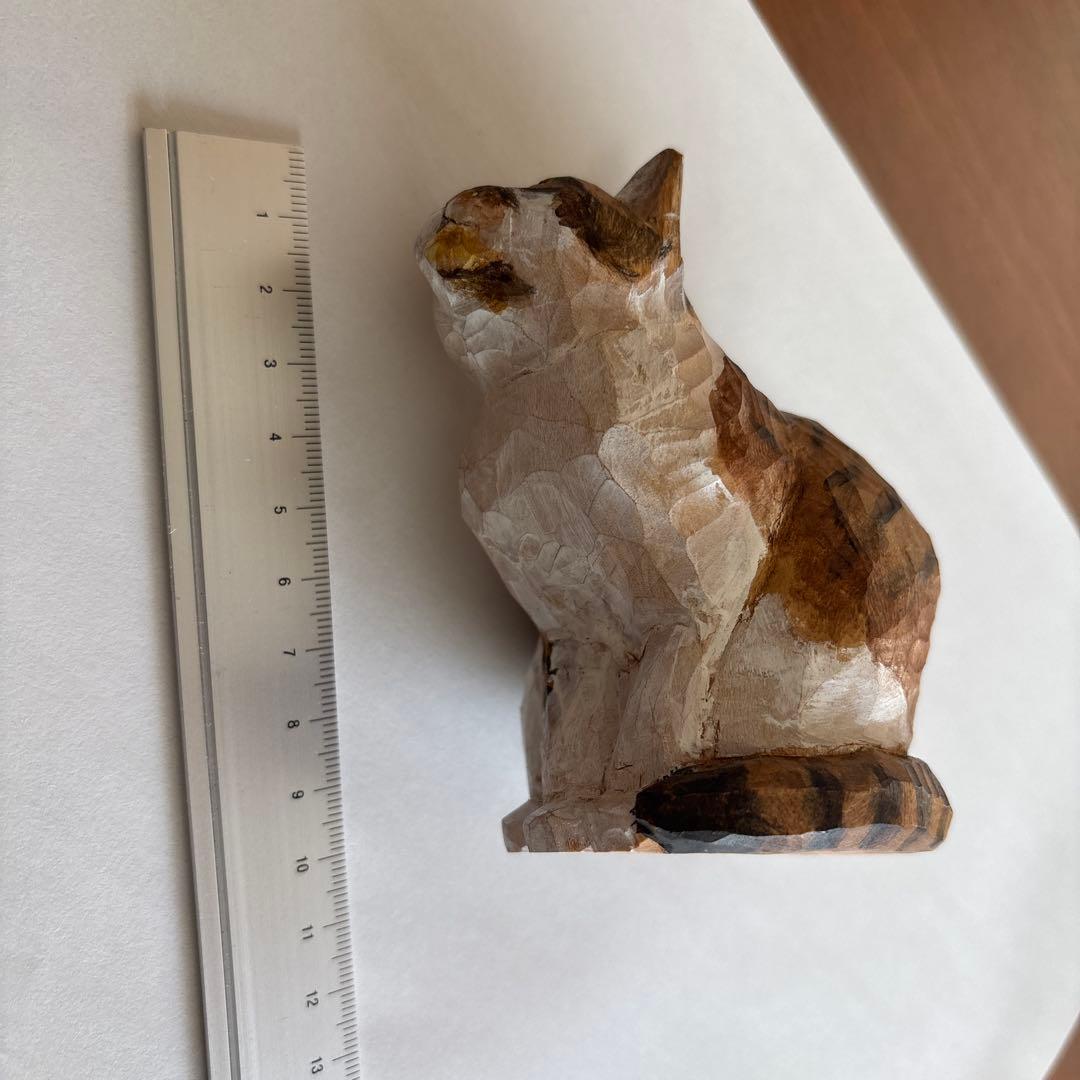 ちょん様専用 バンナイリョウジ 木彫り猫 タシク板