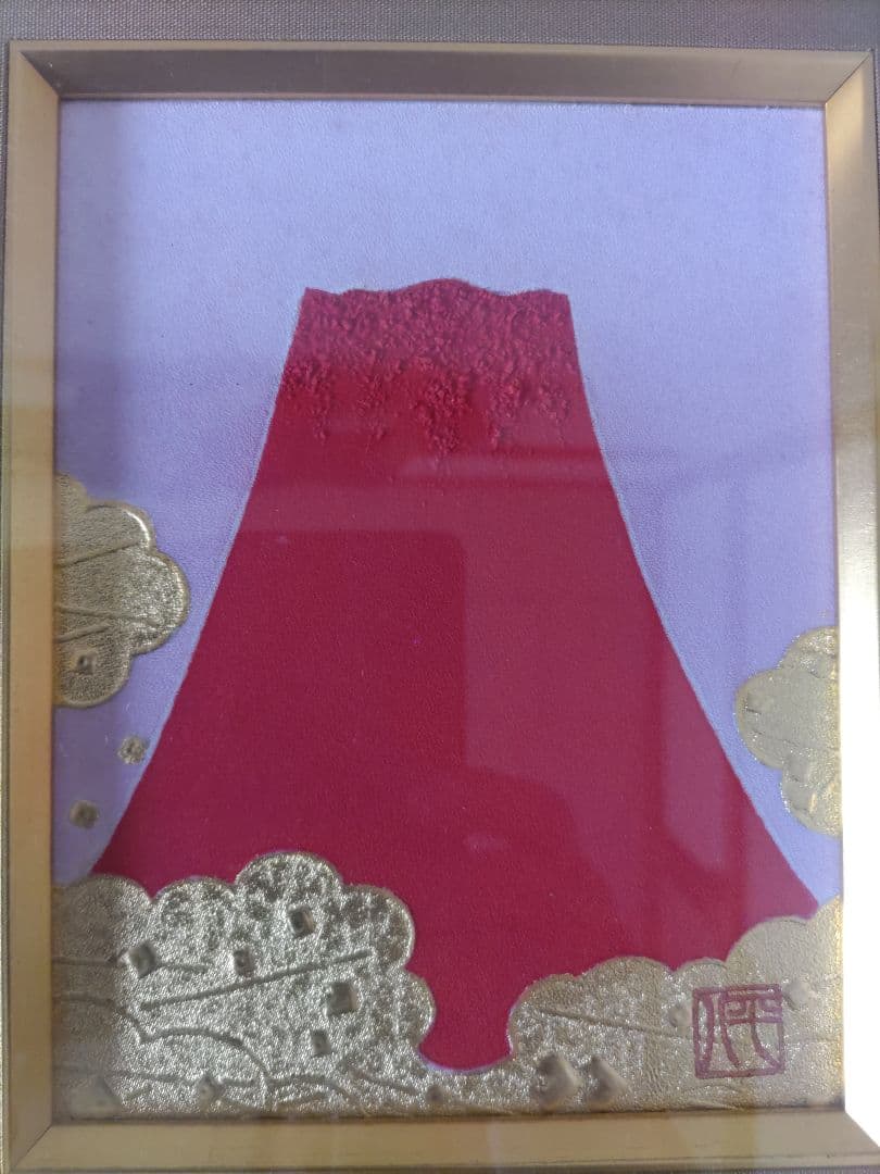 鎌倉平八 八彩画 佐藤平八 作品名 赤富士 低 価格