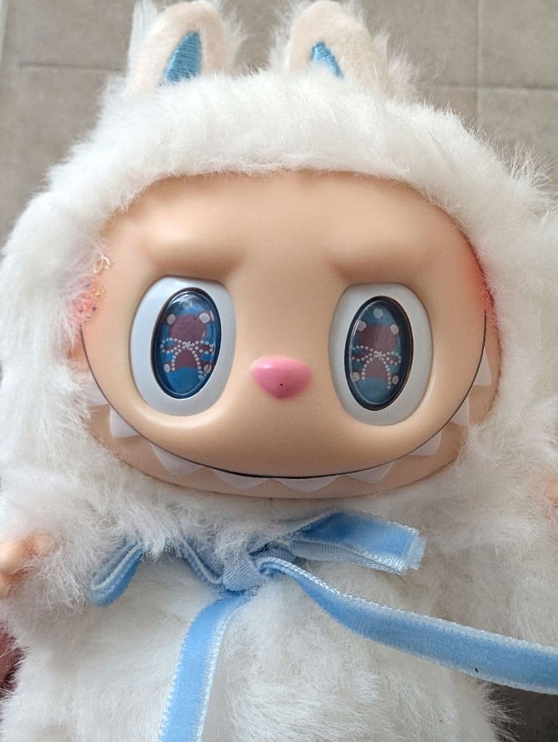 ZIMOMO LABUBU ぬいぐるみ ブルーリボン キーホルダー ラブブ