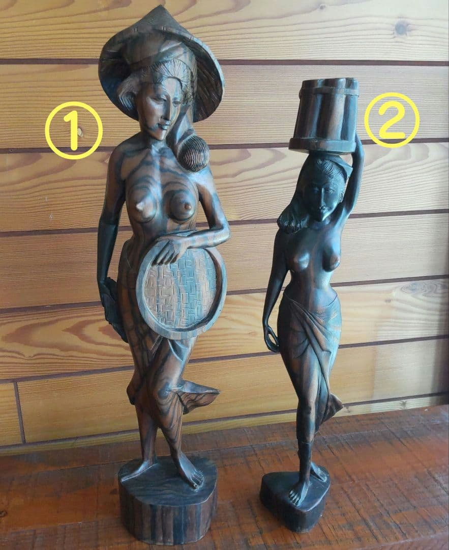 お得2体セット！インドネシア　木彫り お得2体セット！インドネシア 木彫り