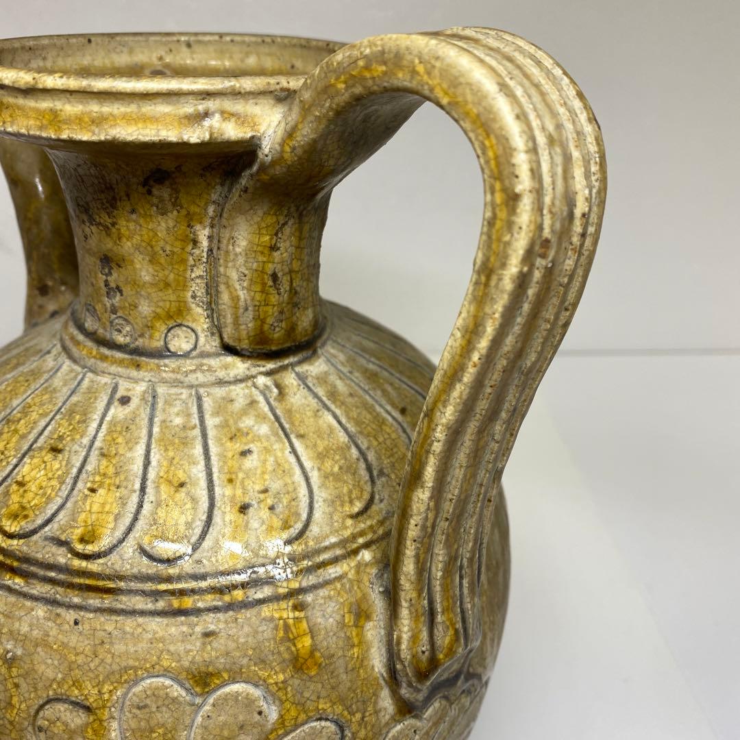 江戸初期　黄瀬戸水次　高さ27㎝　東Y7-0213②