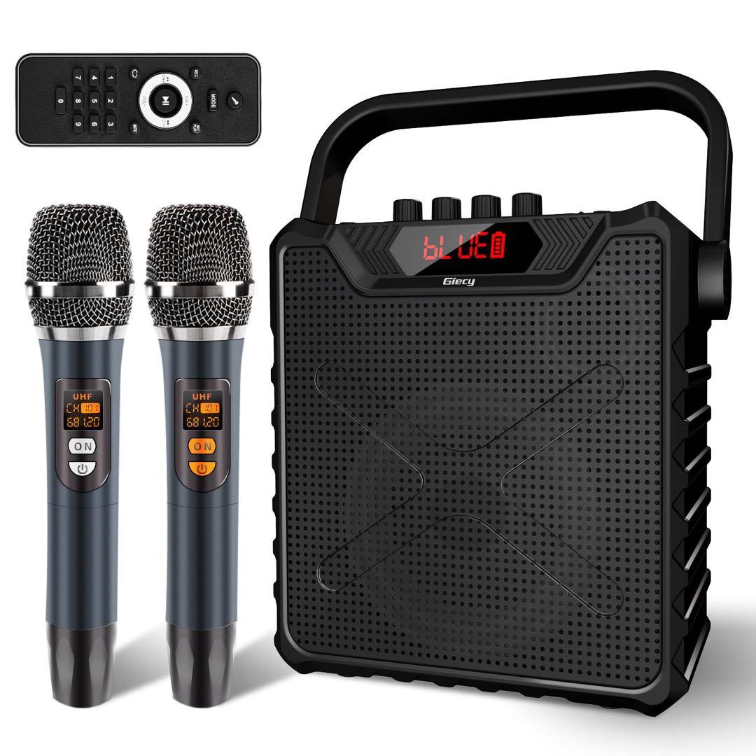 スピーカーセット 拡声器 ワイヤレスマイク2本 ポータブルマイクスピーカー Amazon | JYX スピーカーセット 拡声器 ワイヤレスマイク2本