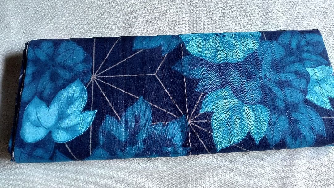 お値下げ　撫松庵ゆかた反物　 朝顔と麻の葉もよう　新品 未開封