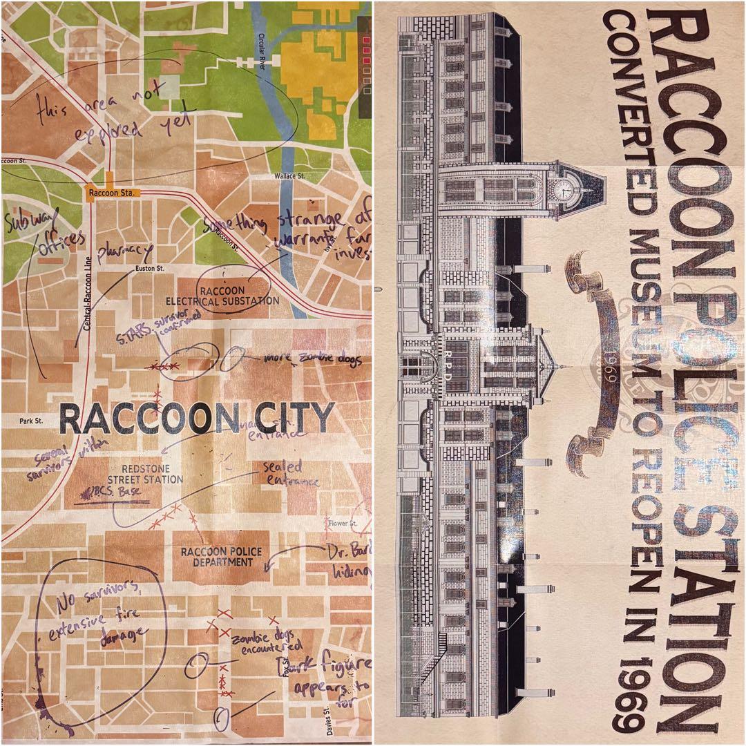 バイオハザード ラクーンシティマップ ポリス地図 ポスター RE:3 RE:2