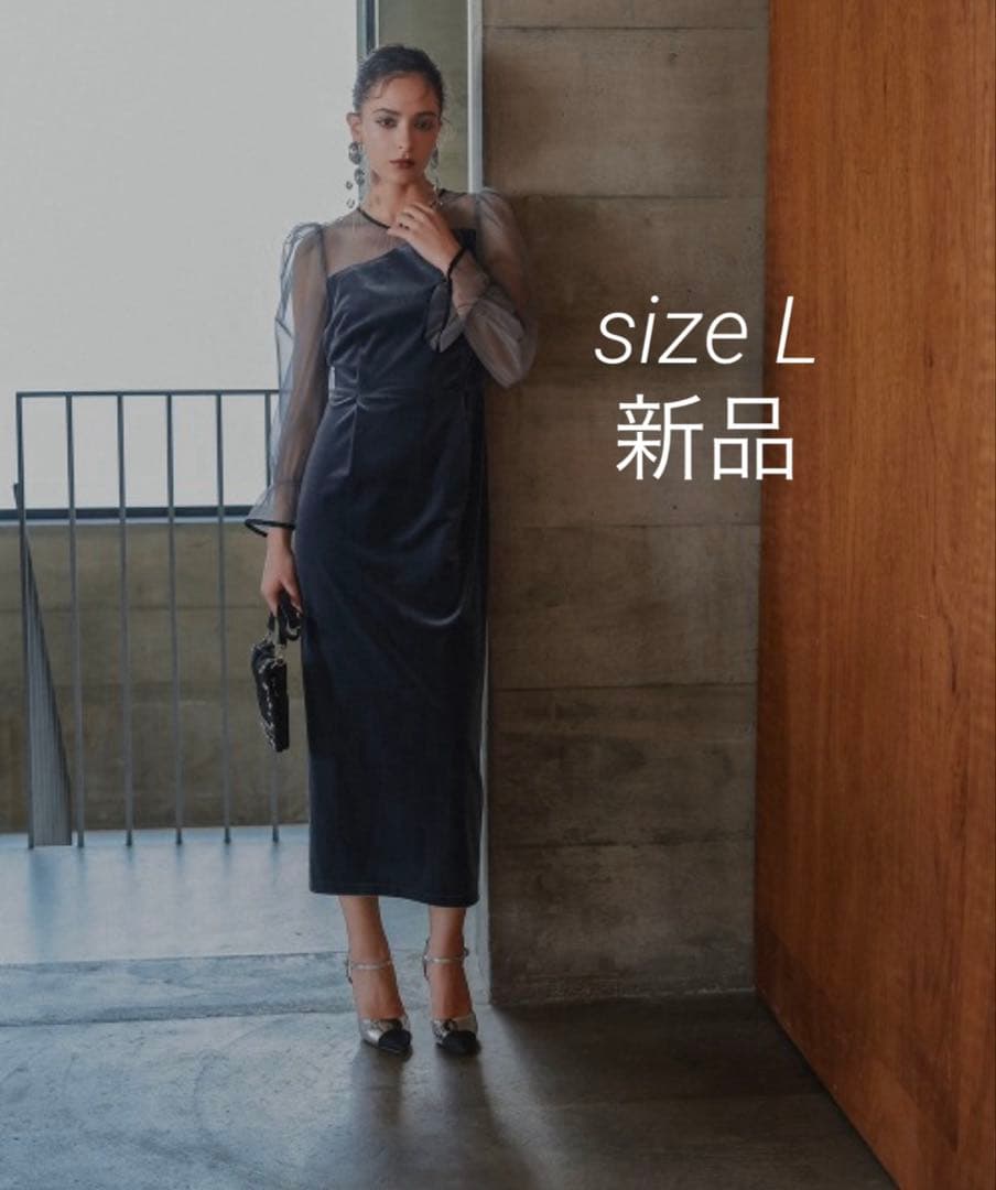 アシメデザインベロアワンピースドレス〔Callarus〕新品 Callarus ドレス アシメデザインベロアワンピースドレス「Callarus