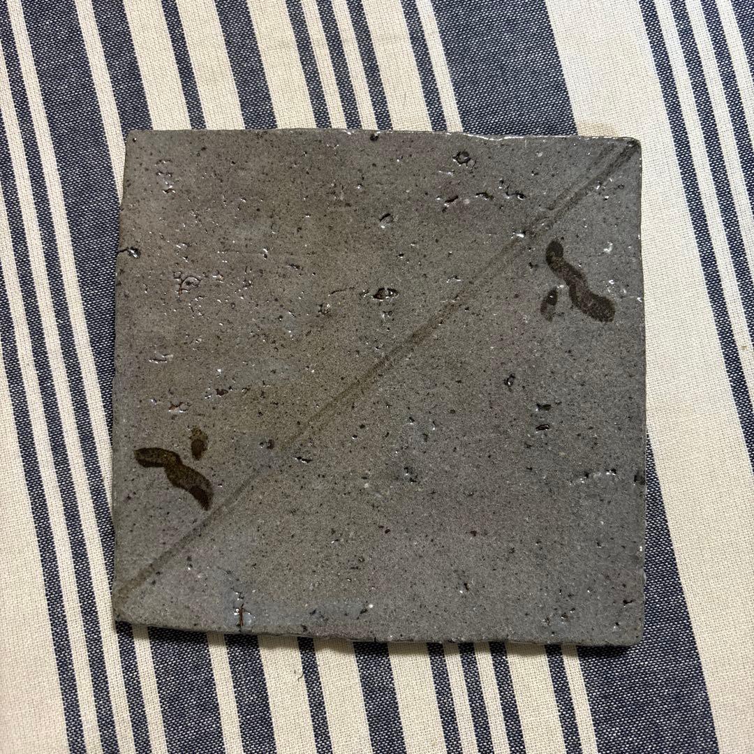 中川自然坊　絵唐津四方皿 中川自然坊 絵唐津 皿 中川自然坊 絵唐津四方皿 未使用品