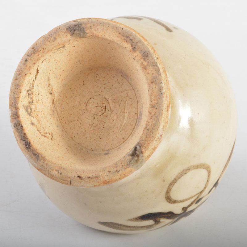 中国 宋 磁州窯 鉄絵 草文 蓋壷 時代箱付 M R4797